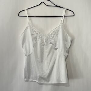 Vintage Gotham New York Shirt Slip Camisole Womens Medium White Lace Half Slip